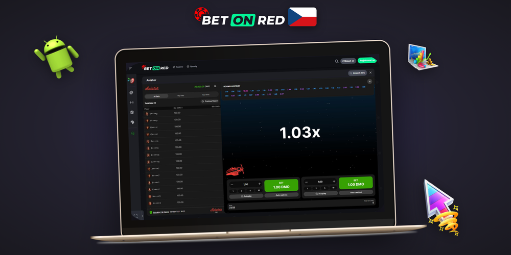 Aviator app Betonred Casino na mobilu i notebooku s aktivním multiplikátorem a panelem sázek
