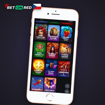 Ruka se smartphonem a mobilním webem Betonred Casino — sázejte na cestách v Praze