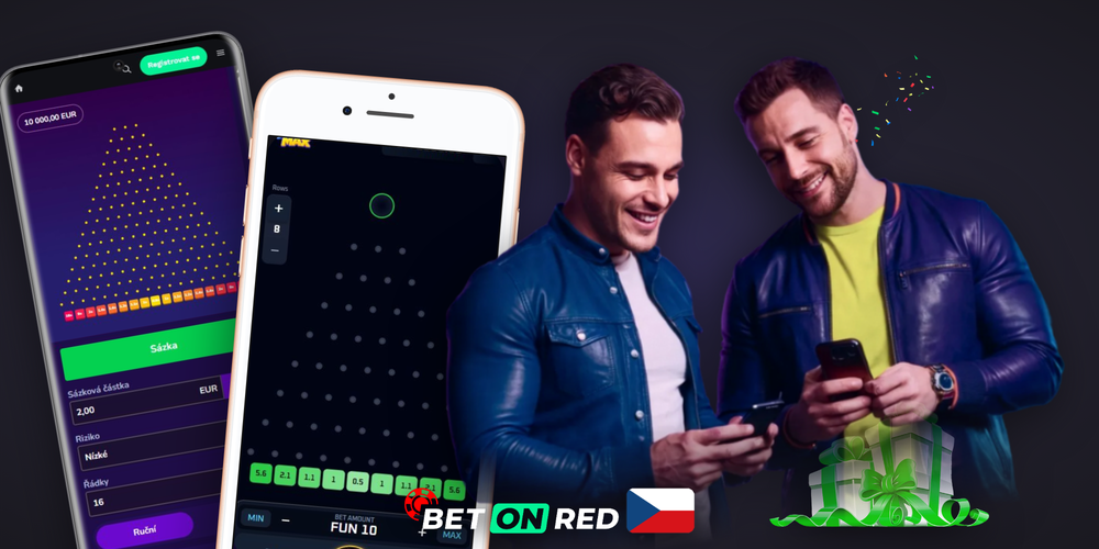 Herní rozhraní Plinko v Betonred Casino – panel sázky, riziko a násobiče