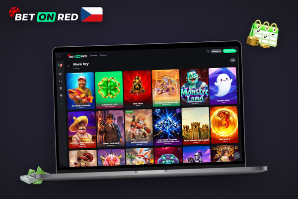 Dva notebooky s Windows a macOS zobrazující lobby Betonred Casino — podpora více platforem